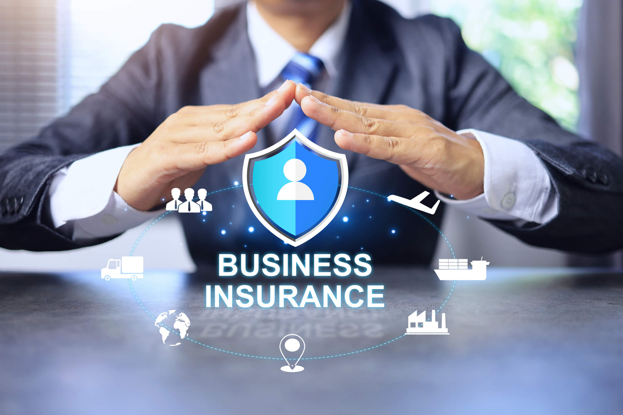 Business insurance protection concept