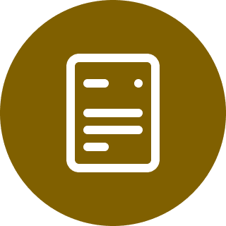 White document symbol in brown circle