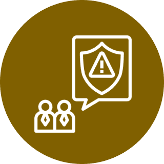 Alert shield with two person icons