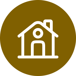 Home logo with circular backdrop