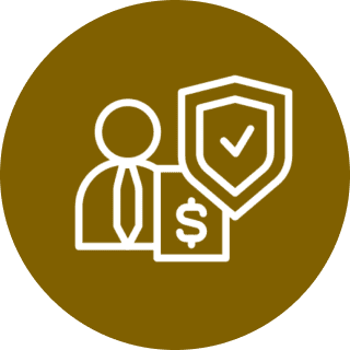 Person with shield and dollar sign icon