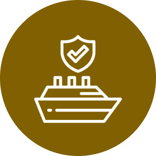 Maritime security symbol in white outline