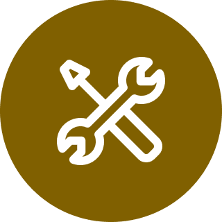 Tools symbol on brown background