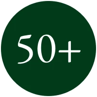 50 plus symbol on green circle