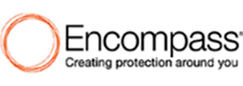 Encompass logo with protective circle design.
